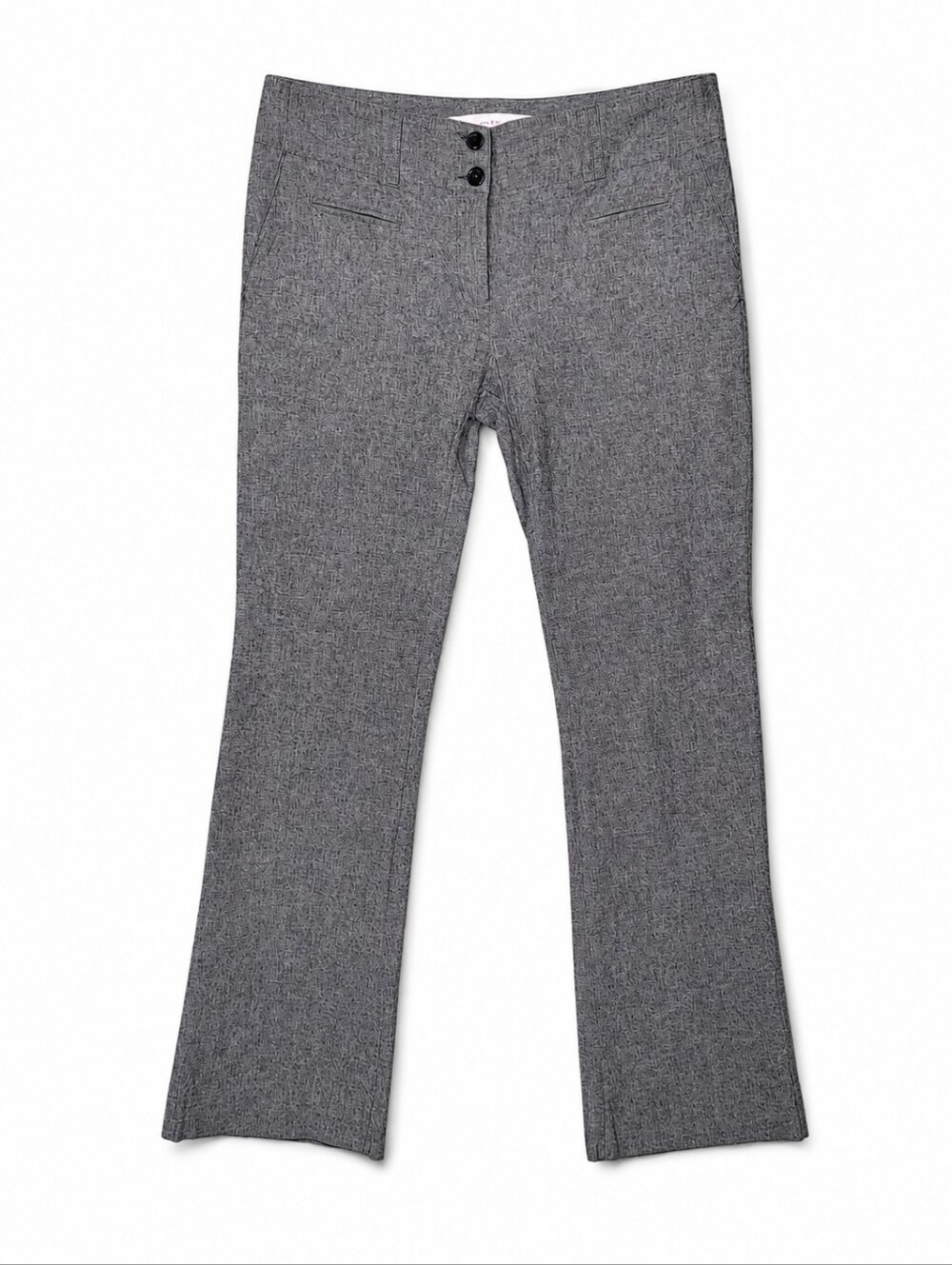 ​Smart Set Grey Linen Blend Wide Leg Career Trousers Cotton Stretch Work Pants